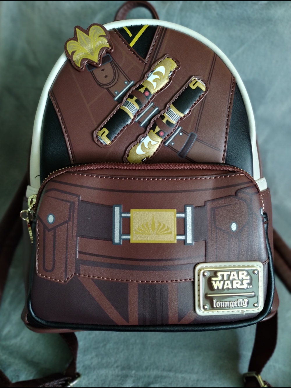 Loungefly Star Wars Chewbacca Brown Mini Backpack with Gold Hardware